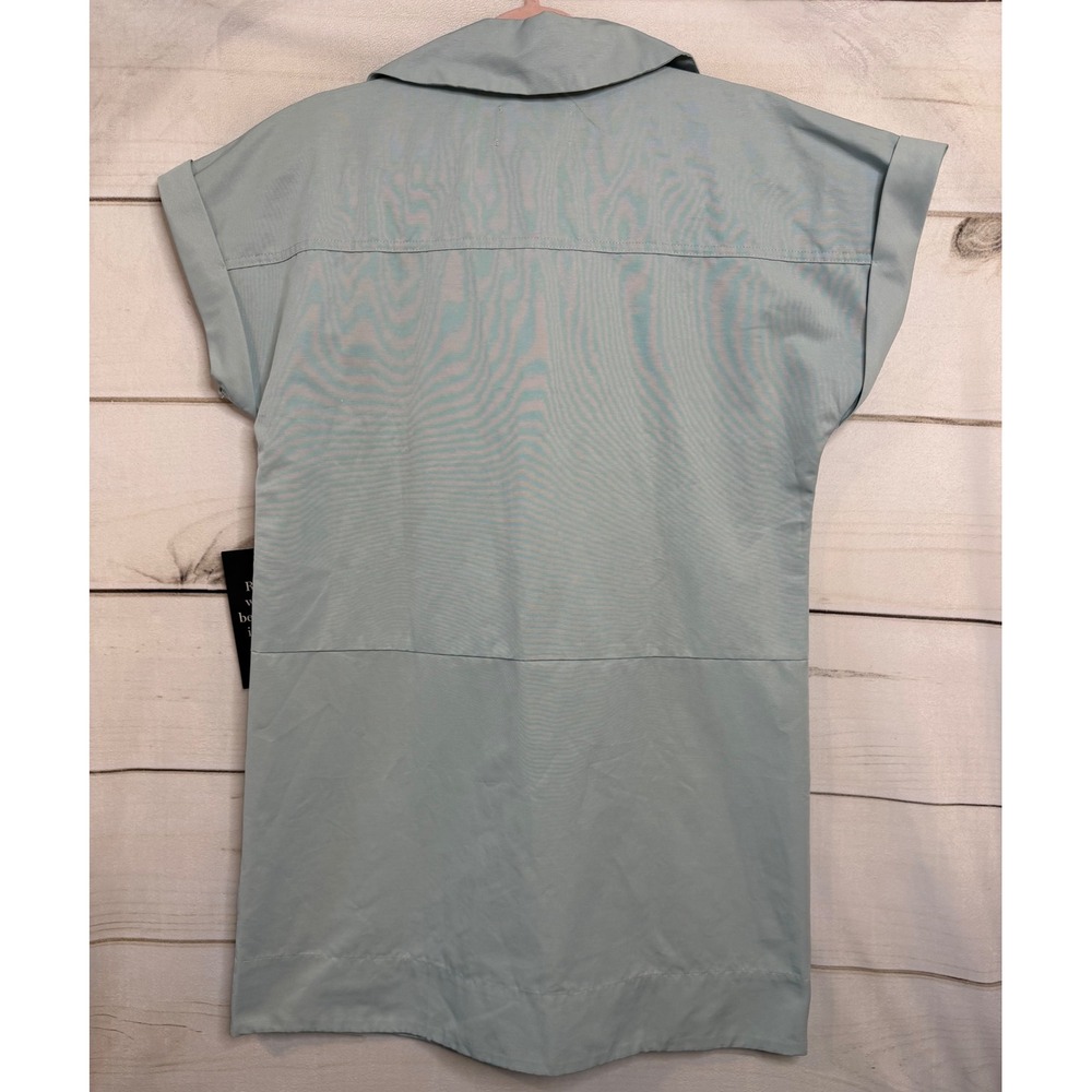 Pomander Place Light Blue Short Sleeve Collared Button Front Dress Y24652T Small - Picture 8 of 8